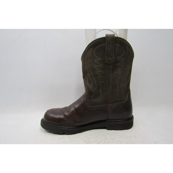 Ariat Mens Size 12 EE Brown Leather Steel Toe Cowboy Western Work Boots main image 10
